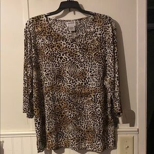 Croft & Barrow Leopard Print V-Neck Blouse